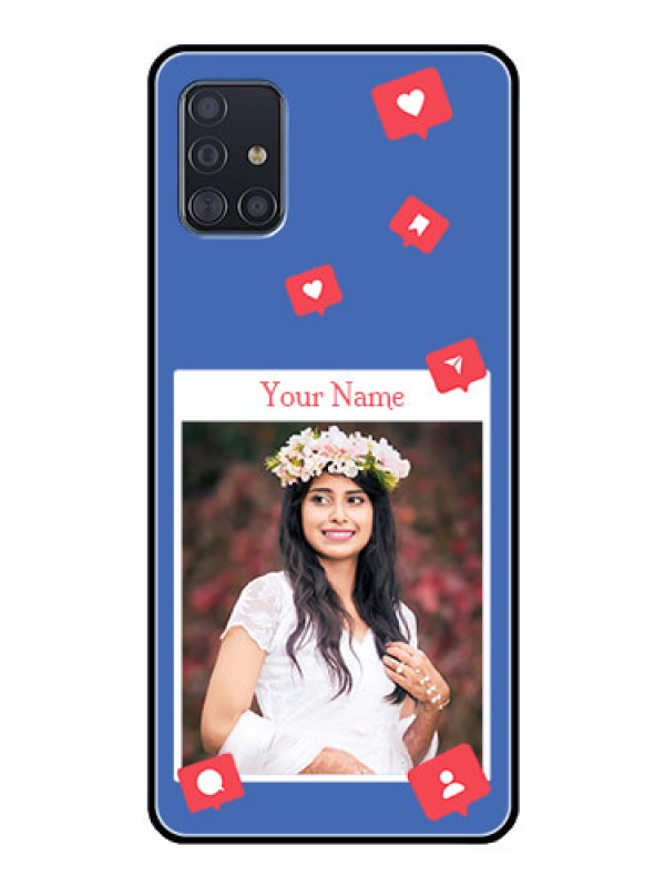 Custom Galaxy A51 Custom Glass Phone Case - Like Share And Comment Design