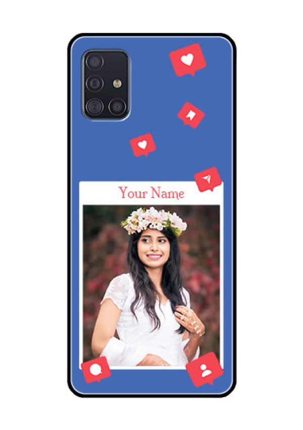Galaxy A51 Custom Glass Phone Case - Like Share And Comment Design