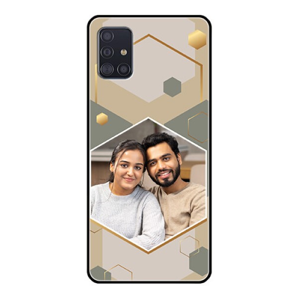 Galaxy A51 Photo Printing on Glass Case - Stylish Hexagon Pattern Design Galaxy A51 Photo Printing on Glass Case - Stylish Hexagon Pattern Design