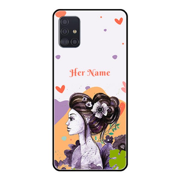 Galaxy A51 Personalized Glass Phone Case - Woman And Nature Design