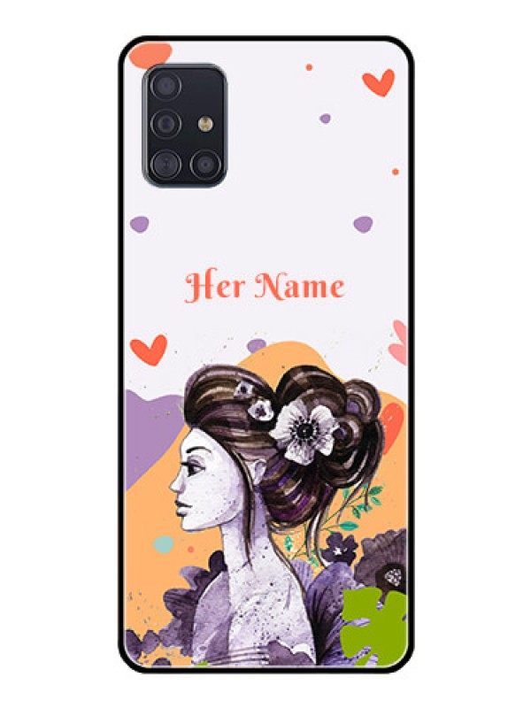 Custom Galaxy A51 Personalized Glass Phone Case - Woman And Nature Design