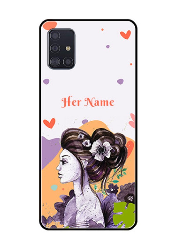 Galaxy A51 Personalized Glass Phone Case - Woman And Nature Design