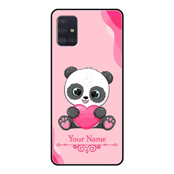 Galaxy A51 Custom Glass Mobile Case - Cute Panda Design Galaxy A51 Custom Glass Mobile Case - Cute Panda Design