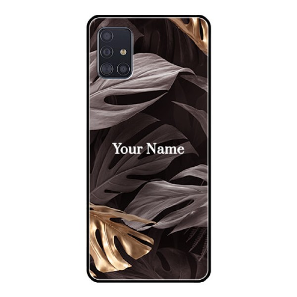 Galaxy A51 Personalised Glass Phone Case - Wild Leaves digital paint Design Galaxy A51 Personalised Glass Phone Case - Wild Leaves digital paint Design