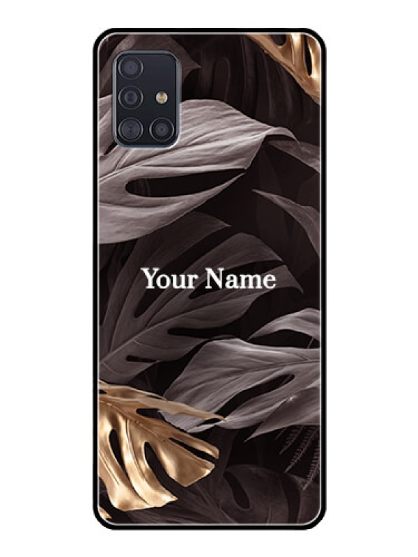 Custom Galaxy A51 Personalised Glass Phone Case - Wild Leaves digital paint Design