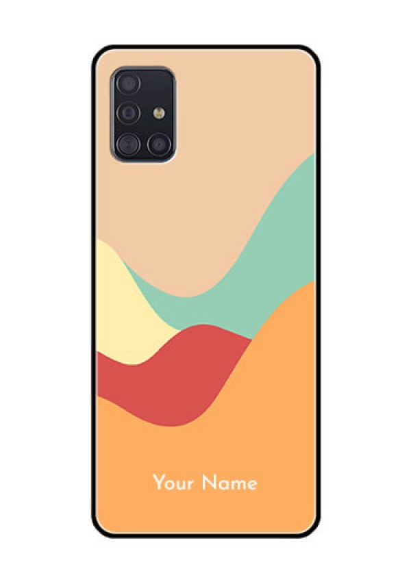 Galaxy A51 Personalized Glass Phone Case - Ocean Waves Multi-colour Design