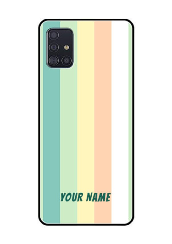 Galaxy A51 Photo Printing on Glass Case - Multi-colour Stripes Design