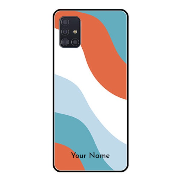 Galaxy A51 Custom Glass Mobile Case - coloured Waves Design