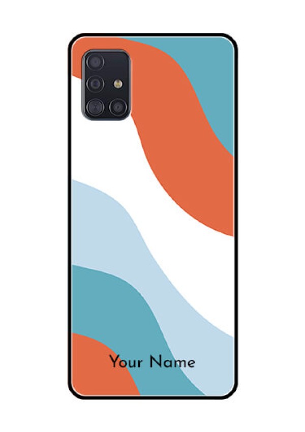 Galaxy A51 Custom Glass Mobile Case - coloured Waves Design