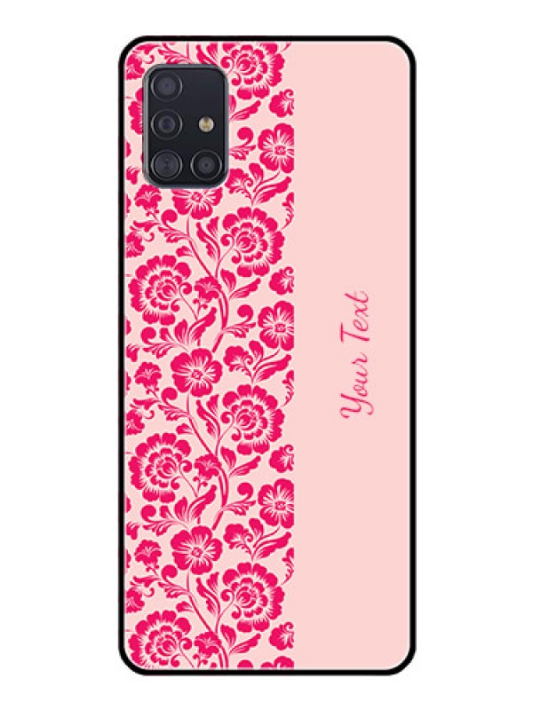 Custom Galaxy A51 Custom Glass Phone Case - Attractive Floral Pattern Design