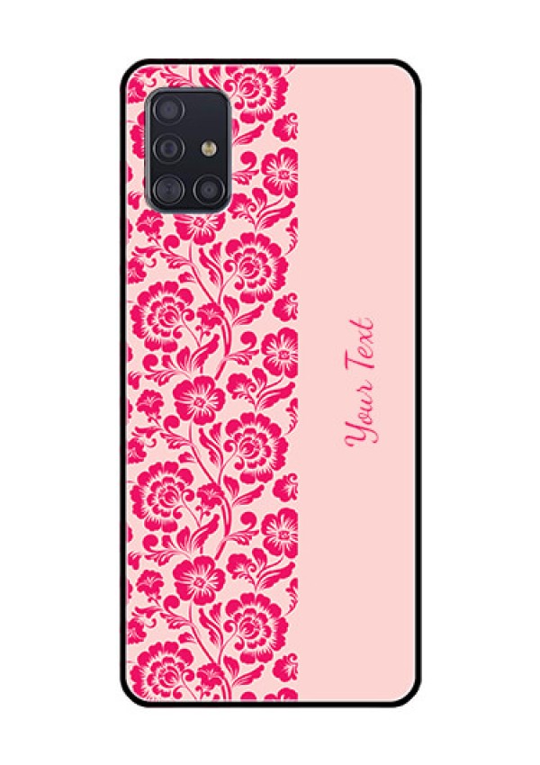 Galaxy A51 Custom Glass Phone Case - Attractive Floral Pattern Design