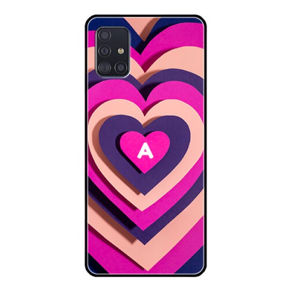 Galaxy A51 Custom Glass Mobile Case - Cute Heart Pattern Design Galaxy A51 Custom Glass Mobile Case - Cute Heart Pattern Design