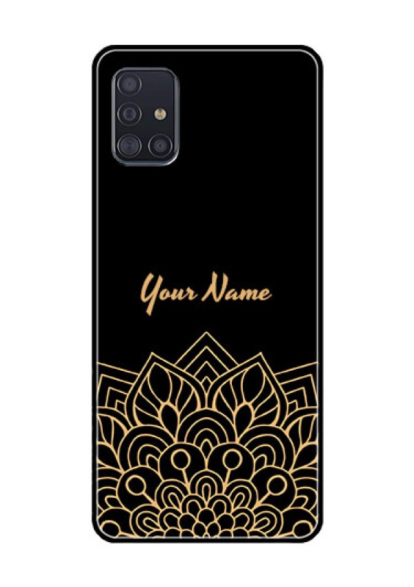 Galaxy A51 Custom Glass Phone Case - Golden mandala Design