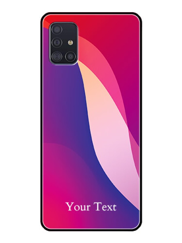 Custom Galaxy A51 Personalized Glass Phone Case - Digital abstract Overlap Design