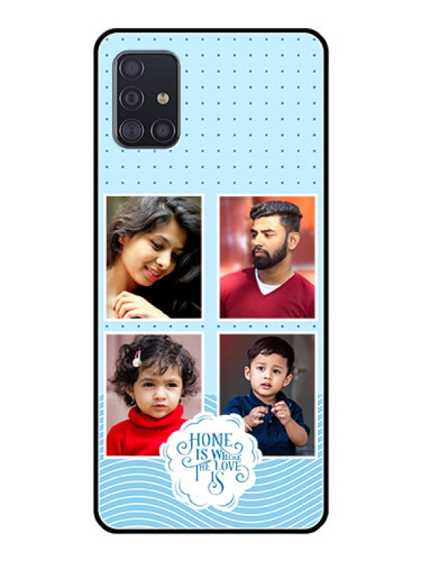 Custom Galaxy A51 Custom Glass Phone Case - Cute love quote with 4 pic upload Design