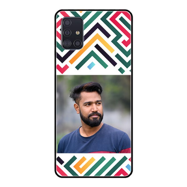 Galaxy A51 Personalized Glass Phone Case - Colorful Maze Pattern Design Galaxy A51 Personalized Glass Phone Case - Colorful Maze Pattern Design