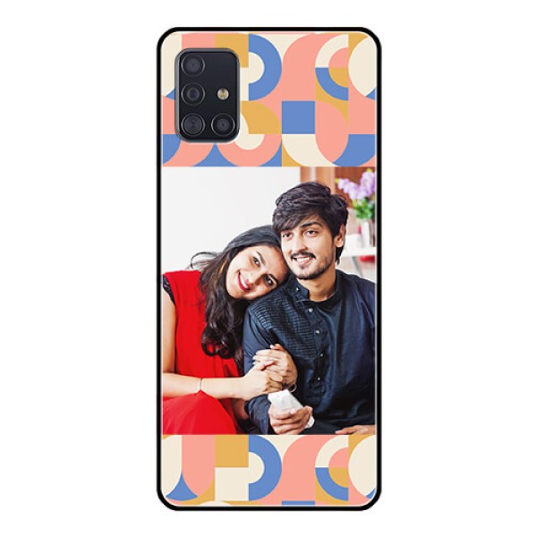 Galaxy A51 Photo Printing on Glass Case - Semi-circle Maze Pattern Design Galaxy A51 Photo Printing on Glass Case - Semi-circle Maze Pattern Design
