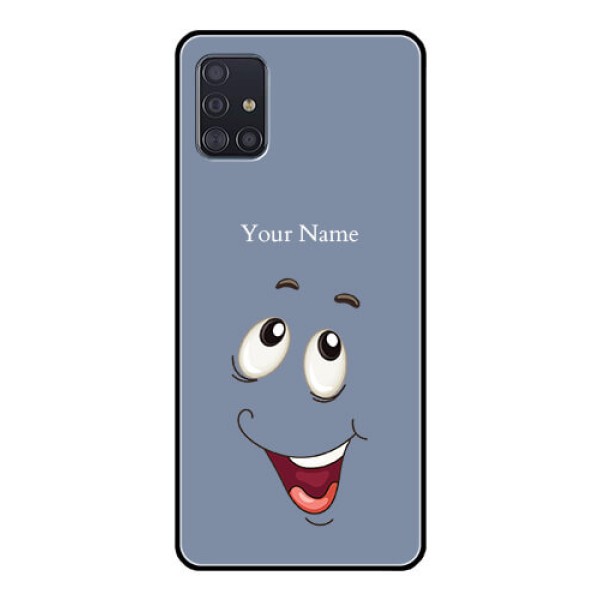Galaxy A51 Photo Printing on Glass Case - Laughing Cartoon Face Design Galaxy A51 Photo Printing on Glass Case - Laughing Cartoon Face Design