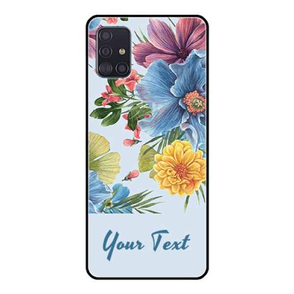 Galaxy A51 Custom Glass Mobile Case - Stunning Watercolored Flowers Painting Design