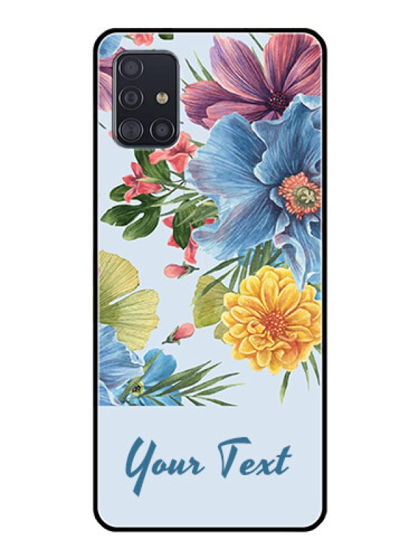 Custom Galaxy A51 Custom Glass Mobile Case - Stunning Watercolored Flowers Painting Design