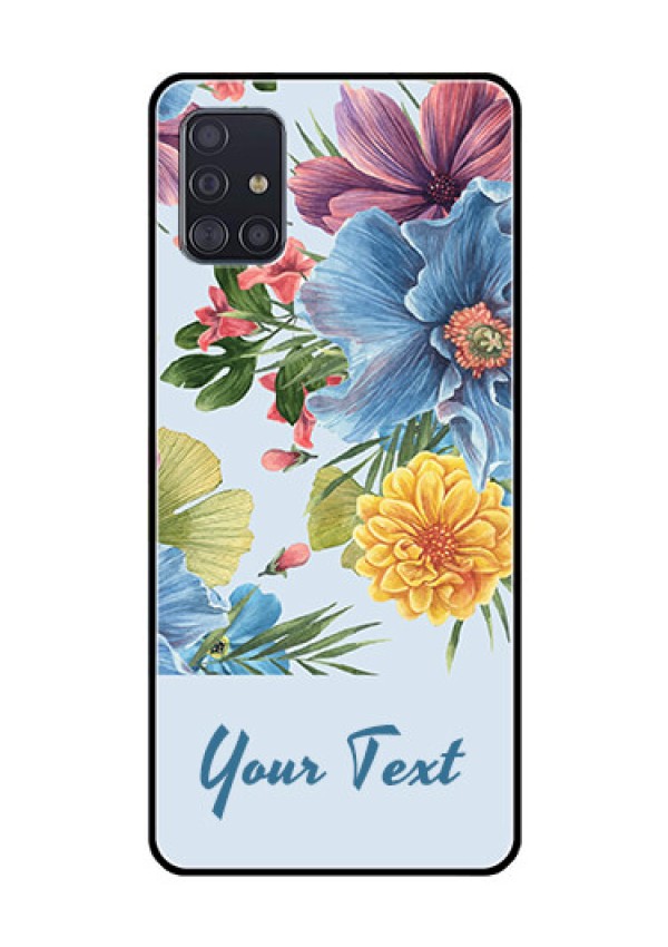 Galaxy A51 Custom Glass Mobile Case - Stunning Watercolored Flowers Painting Design