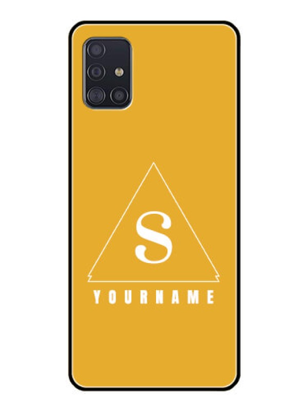 Custom Galaxy A51 Personalized Glass Phone Case - simple triangle Design