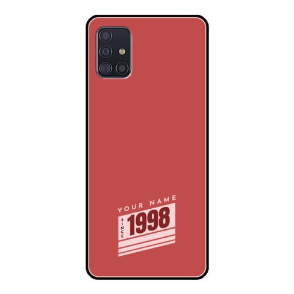 Galaxy A51 Custom Glass Phone Case - Red custom year of birth Design Galaxy A51 Custom Glass Phone Case - Red custom year of birth Design