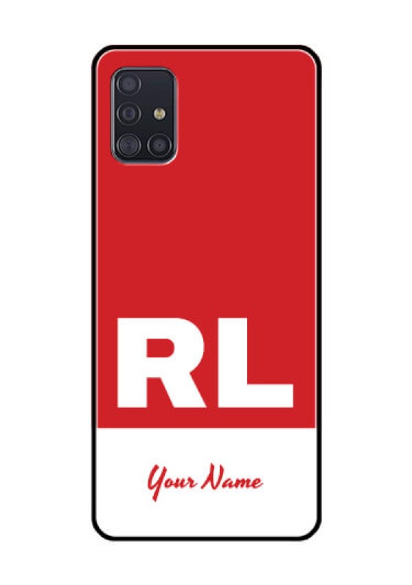 Galaxy A51 Personalized Glass Phone Case - dual tone custom text Design