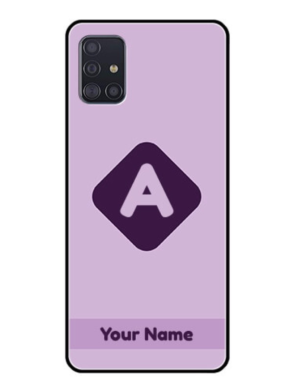 Custom Galaxy A51 Custom Glass Mobile Case - Custom Letter in curved badge Design