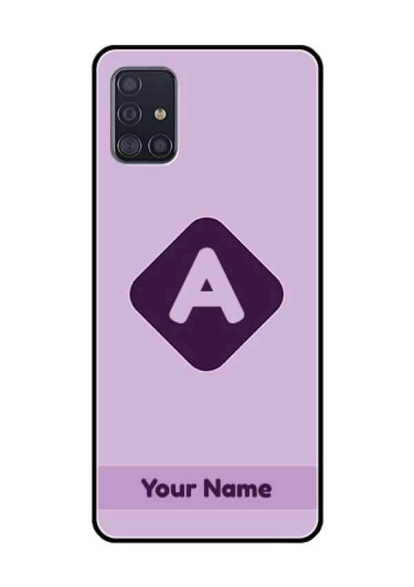 Galaxy A51 Custom Glass Mobile Case - Custom Letter in curved badge Design