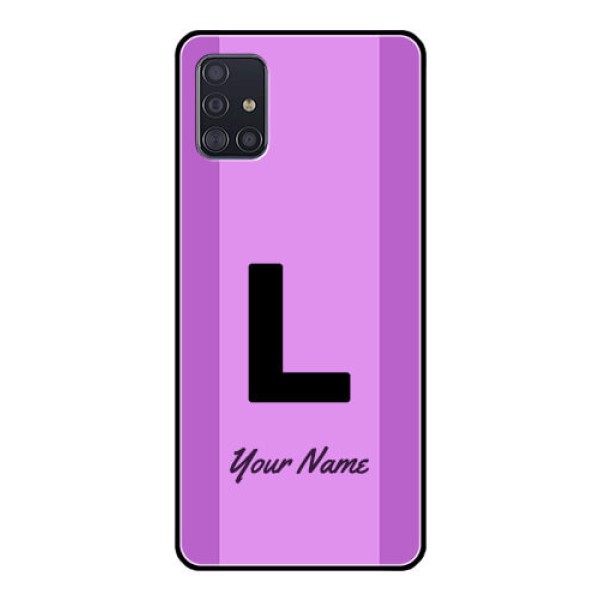 Galaxy A51 Custom Glass Phone Case - Tricolor custom text Design