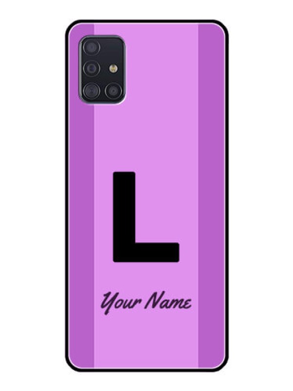 Custom Galaxy A51 Custom Glass Phone Case - Tricolor custom text Design