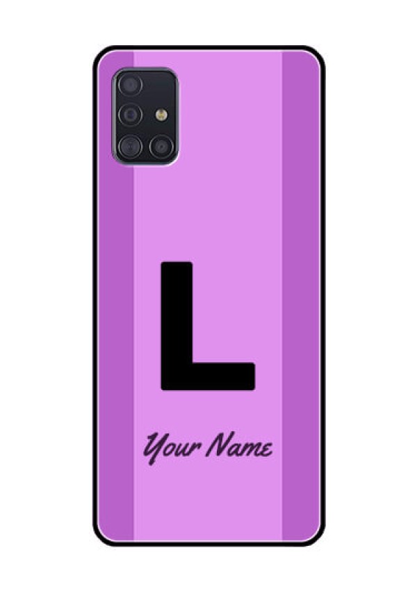 Galaxy A51 Custom Glass Phone Case - Tricolor custom text Design