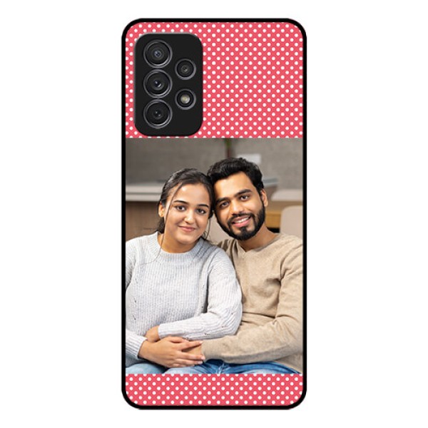 Galaxy A52 Custom Glass Phone Case - White Dotted Design
