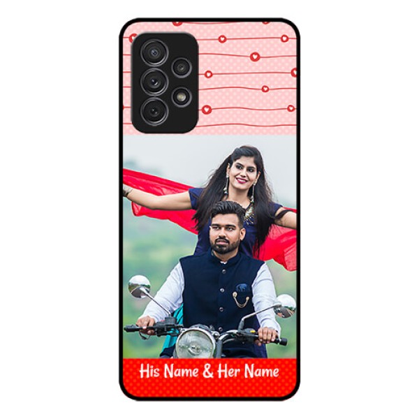 Galaxy A52 Personalized Glass Phone Case - Red Pattern Case Design Galaxy A52 Personalized Glass Phone Case - Red Pattern Case Design