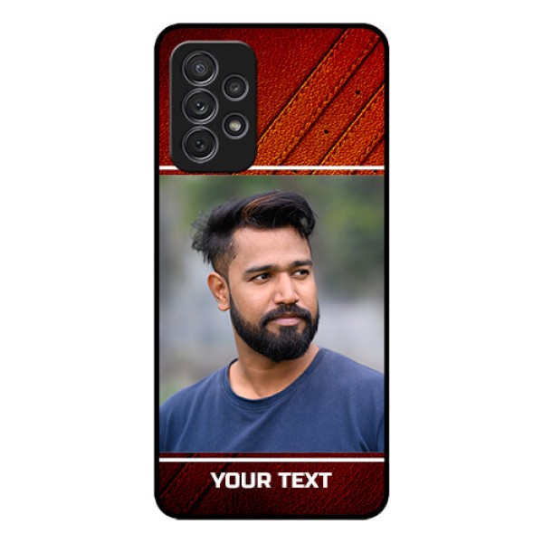 Galaxy A52 Personalized Glass Phone Case - Leather Phone Case Design