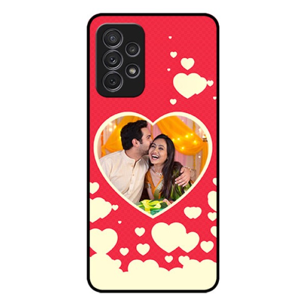 Galaxy A52 Custom Glass Mobile Case - Love Symbols Phone Cover Design