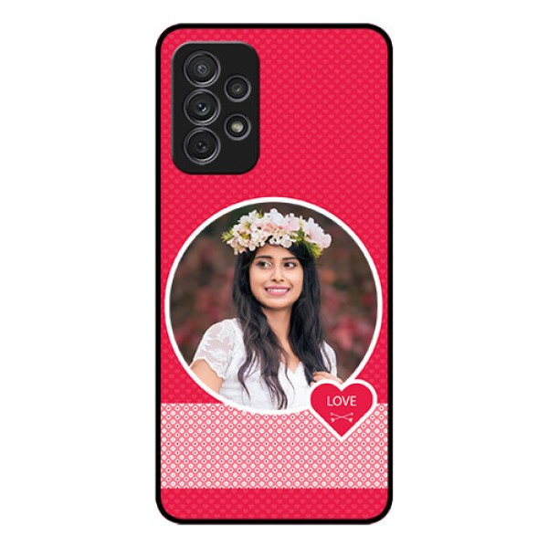 Galaxy A52 Personalised Glass Phone Case - Pink Pattern Design Galaxy A52 Personalised Glass Phone Case - Pink Pattern Design