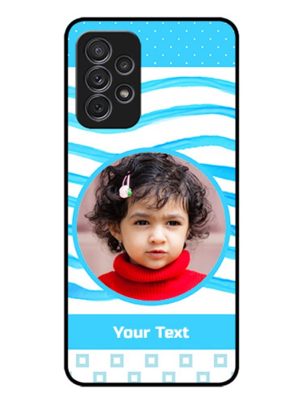 Custom Galaxy A52 Custom Glass Phone Case - Simple Blue Case Design