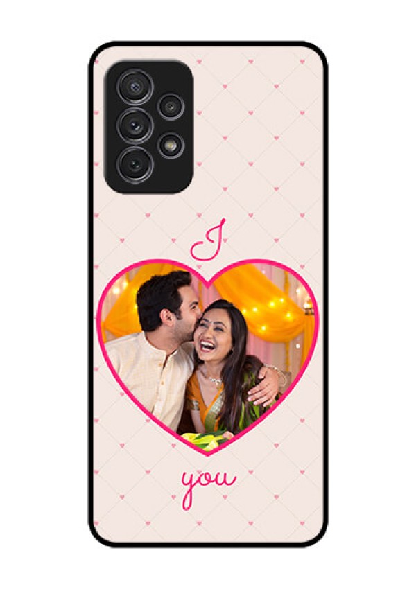 Galaxy A52 Custom Glass Mobile Case - Heart Shape Design