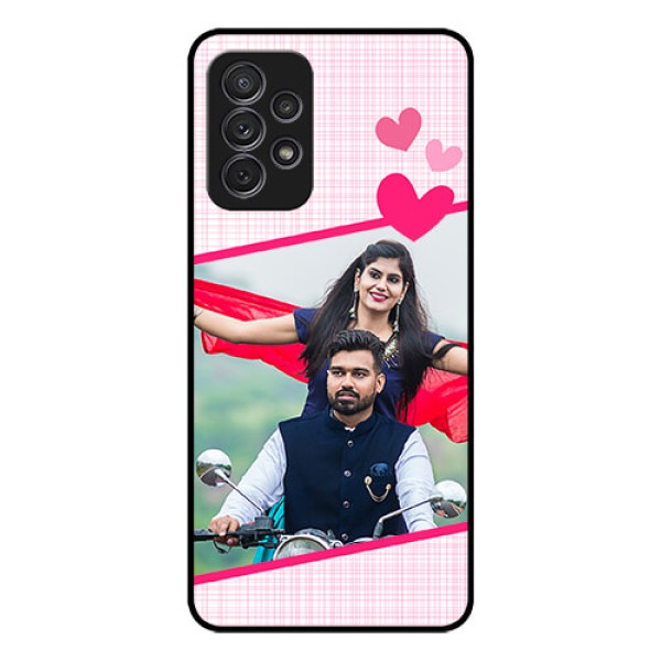 Galaxy A52 Custom Glass Phone Case - Love Shape Heart Design