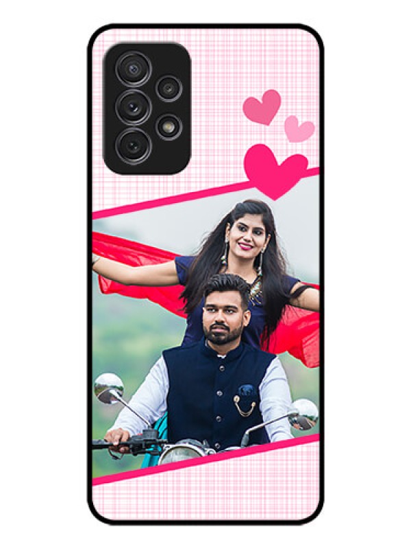 Custom Galaxy A52 Custom Glass Phone Case - Love Shape Heart Design