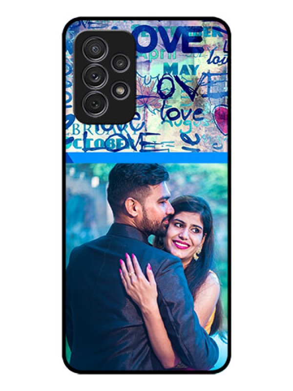 Custom Galaxy A52 Custom Glass Mobile Case - Colorful Love Design