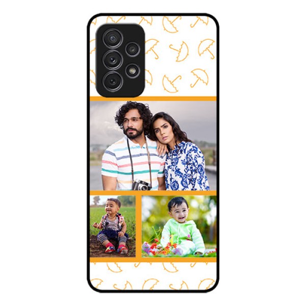Galaxy A52 Custom Glass Mobile Case - Yellow Pattern Design