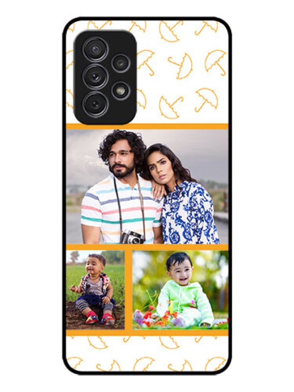 Custom Galaxy A52 Custom Glass Mobile Case - Yellow Pattern Design