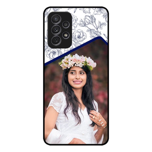 Galaxy A52 Personalized Glass Phone Case - Premium Floral Design