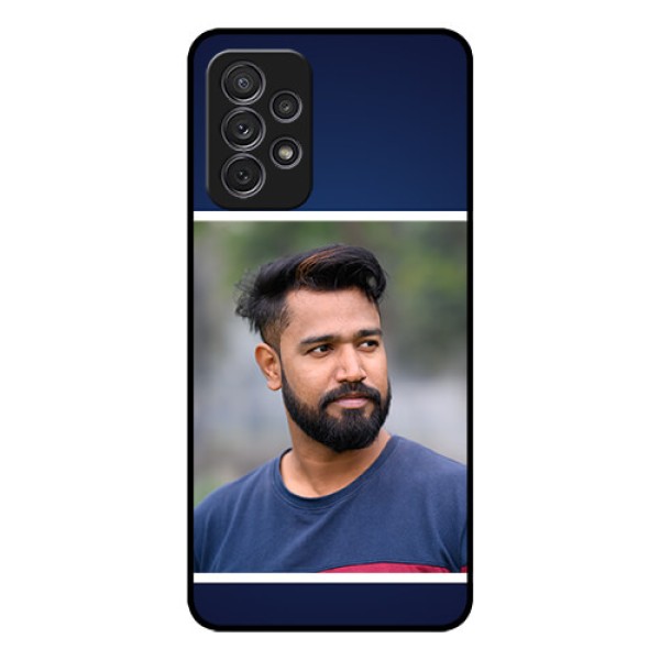 Galaxy A52 Personalized Glass Phone Case - Simple Royal Blue Design Galaxy A52 Personalized Glass Phone Case - Simple Royal Blue Design
