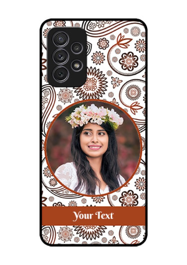 Galaxy A52 Custom Glass Mobile Case - Abstract Floral Design 