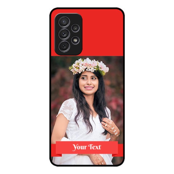 Galaxy A52 Custom Glass Phone Case - Simple Red Color Design Galaxy A52 Custom Glass Phone Case - Simple Red Color Design