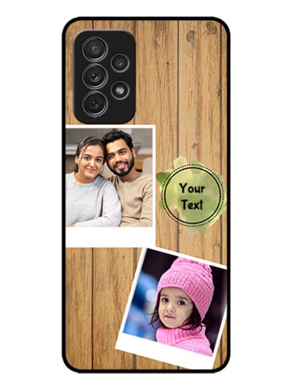 Custom Galaxy A52 Custom Glass Phone Case - Wooden Texture Design
